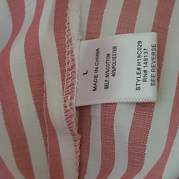 HYFVE Candy Stripe off the shoulder crop blouse L - Picture 5 of 6